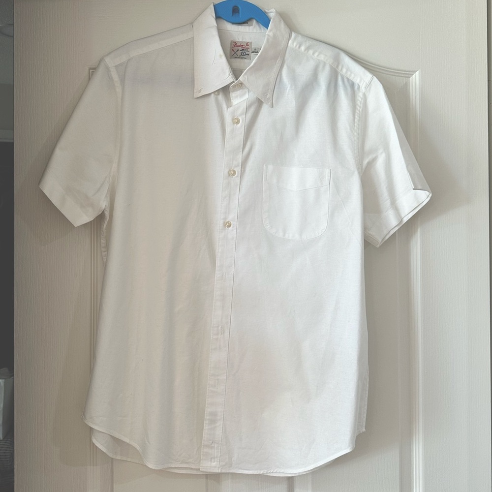 J Crew white short sleeve button down
